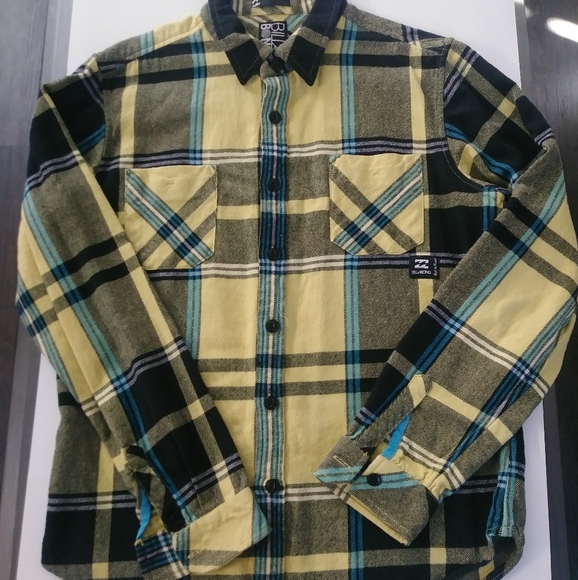NWOT BILLABONG Flannel Shirt Striped Sz M - Picture 2 of 6